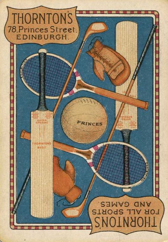 Thorntons Sports and Games, Edinburgh, playing card