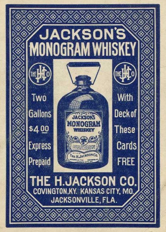 Jacksons Monogram Whiskey playing card